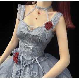 Bleeding Rose Gothic Lolita Style Choker by Alice Girl (AGL47A)