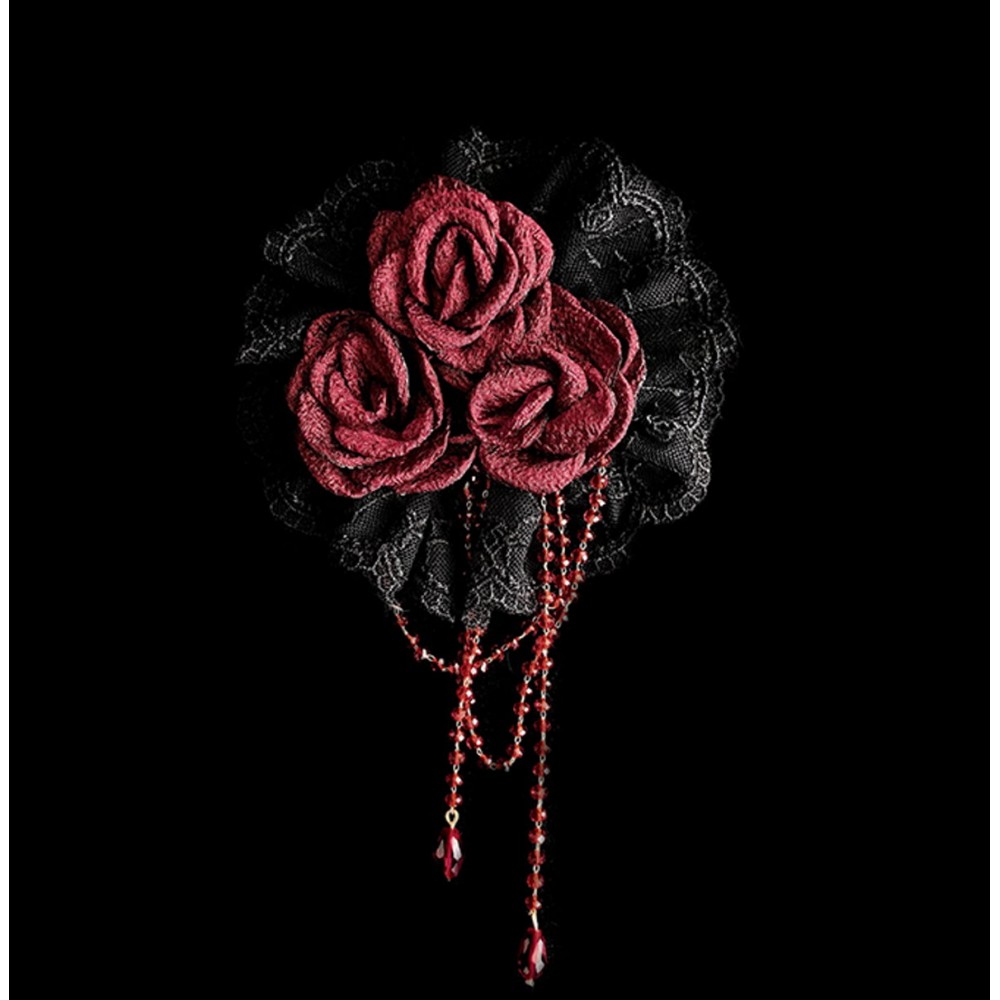 Bleeding Rose Gothic Lolita Style Brooch by Alice Girl (AGL47D)