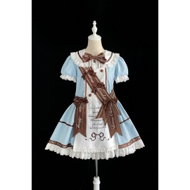 Cocoa Heart Striped Chocolate Sweet Lolita Dress OP by Alice Girl (AGL62A)