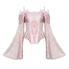 Cherry Blossom Nightmare Gothic Off-Shoulder Top by Blood Supply (BSY99)