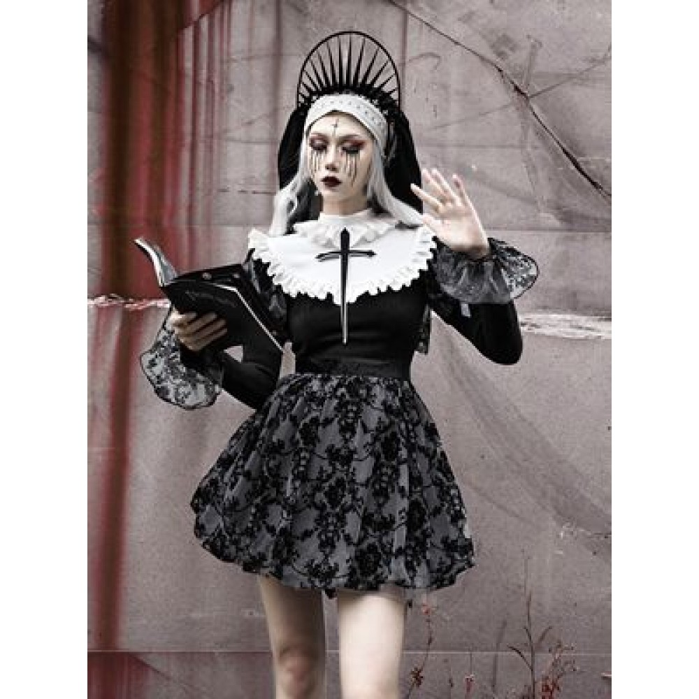 Goth outfit:dress&necklace+stockings&gloves+shoes+make up -  The_Gambling_Jester - BOOTH