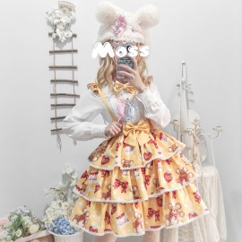 Strawberry Cake Bear Lolita Skirt SK by Eieyomi (EY11)
