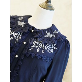 Rose Embroidered Lolita Blouse by Infanta (IN010)