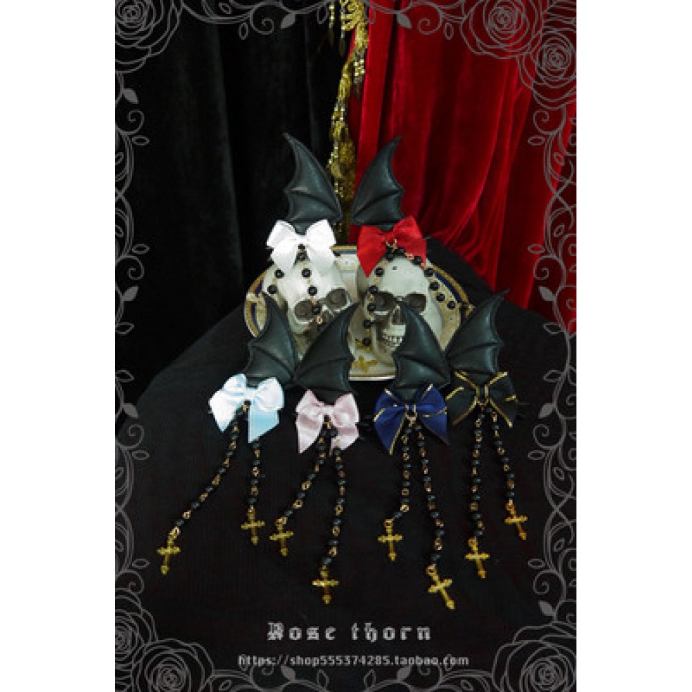 Little Devil Bat Wings Gothic Lolita Hair Clips by Rose Thorn (RT02)
