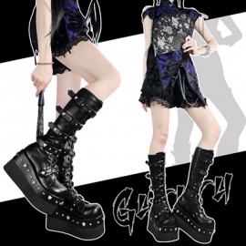 Heartbreak Potion Y2K Punk Style Boots by Gururu (GU53)