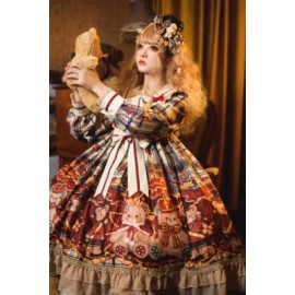 Walnut Bear Sweet Lolita Dress OP (UN185)