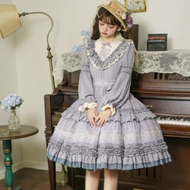 Vintage Embroidery Classic Lolita Dress OP (UN212)