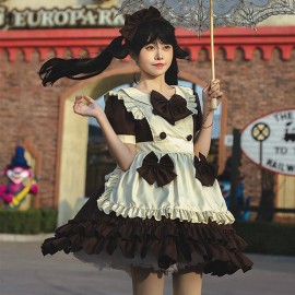 Japanese Cafe Maid Sweet Lolita Dress 3pc Set (UN113)