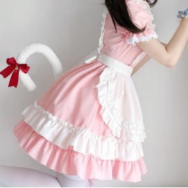 Pink Cat Maid Sweet Lolita Dress 4pc Set (UN114)