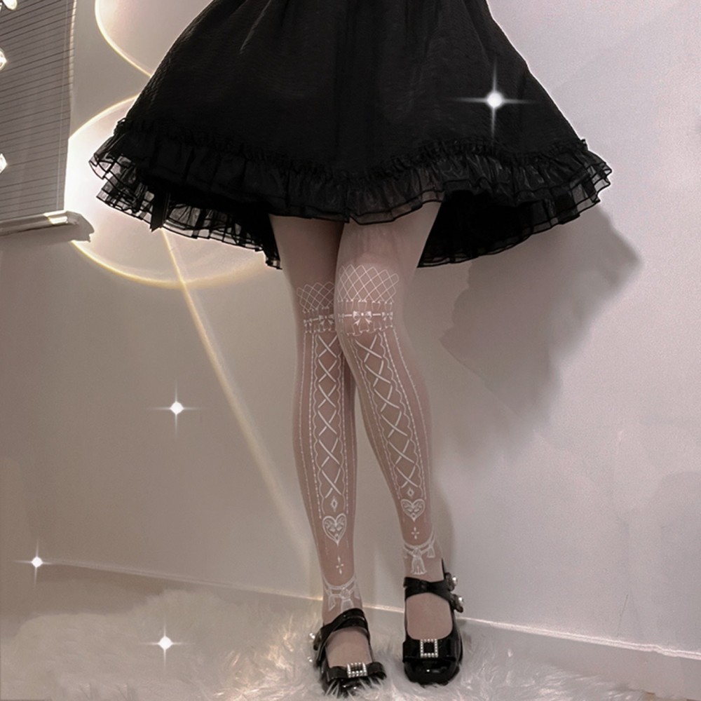 Interlocking Curtains Lolita Style Tights by Roji Roji (RJ11)