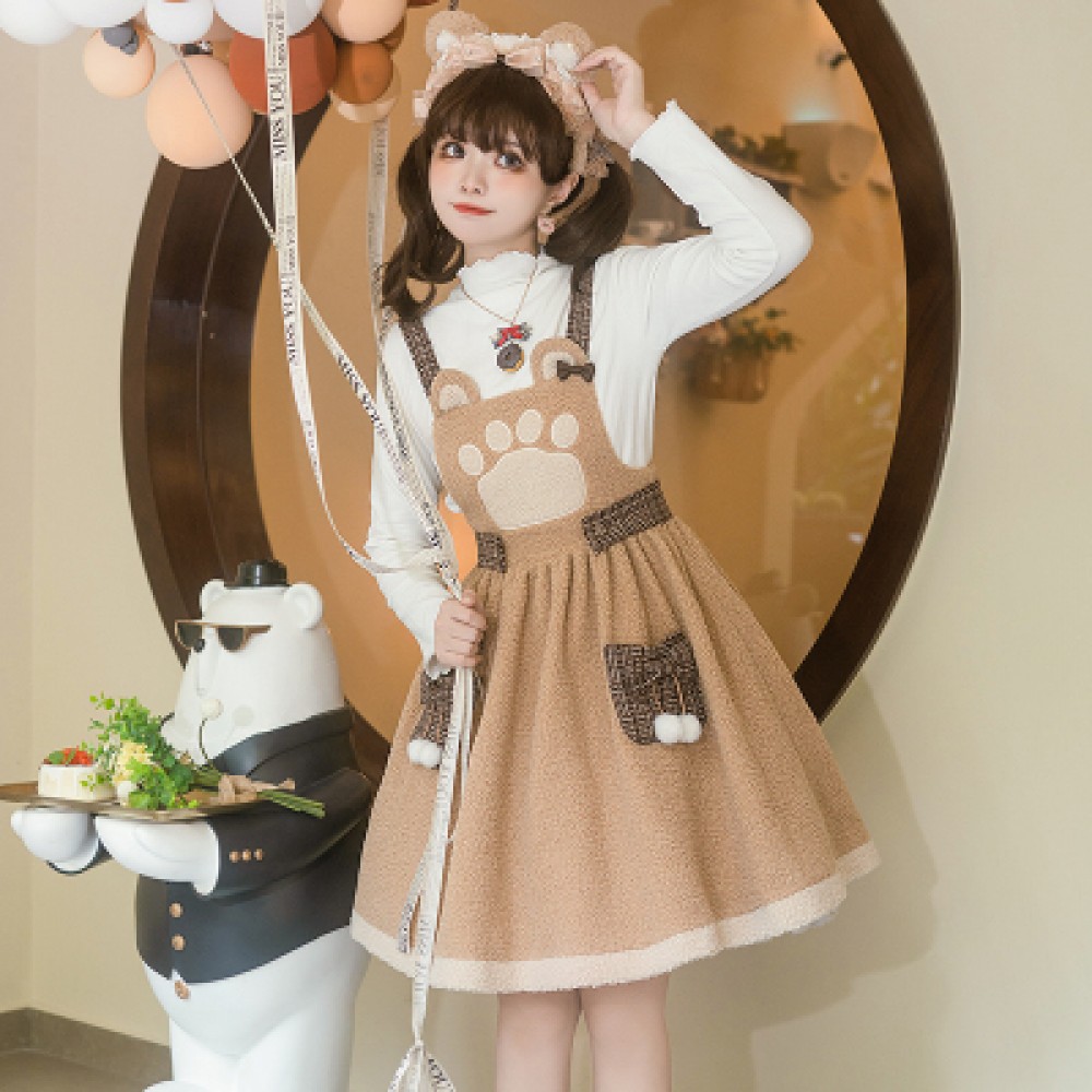 Warm Bear Sweet Fluffy Lolita Dress JSK by With Puji (WJ138)