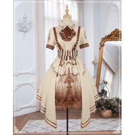 Libra Steampunk Lolita Dress + Belt + Tie 3pc Set by YingLuoFu (SF95)