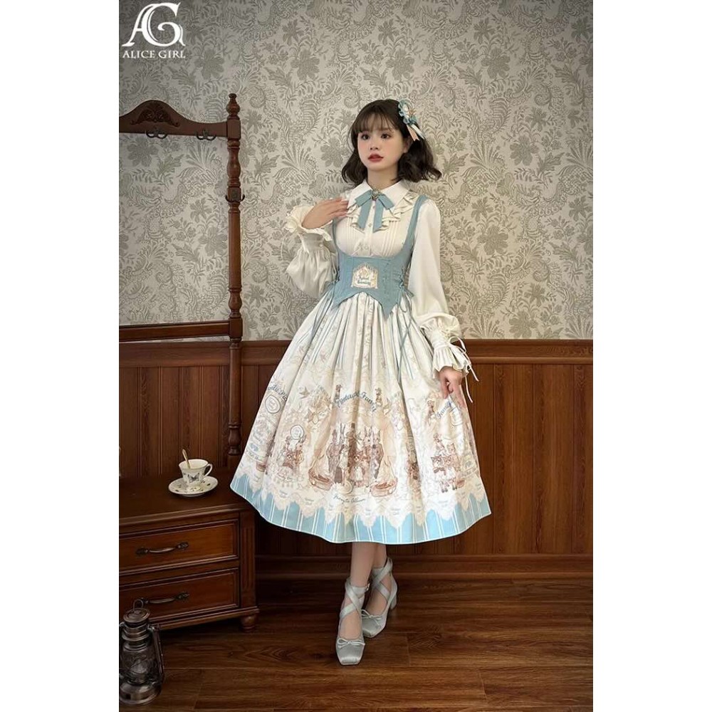 Vintage Doll Family Bust Support JSK Sweet Lolita Dress by Alice Girl (AGL100)