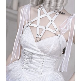 Sleeping Alice White Gothic Pentagram Cami Dress by Blood Supply (BSY143)