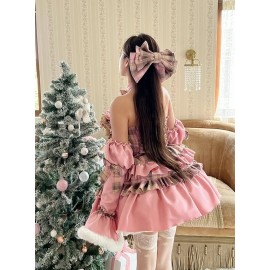 Strawberry Latte Bear Sweet Lolita Dress & Sleevelets By Diamond Honey (DH200)