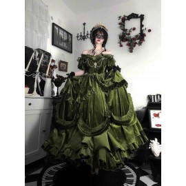 Velvet Green / Red Classic Lolita Dress (MSS01)