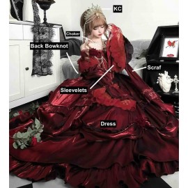 Velvet Green / Red Classic Lolita Dress (MSS01)