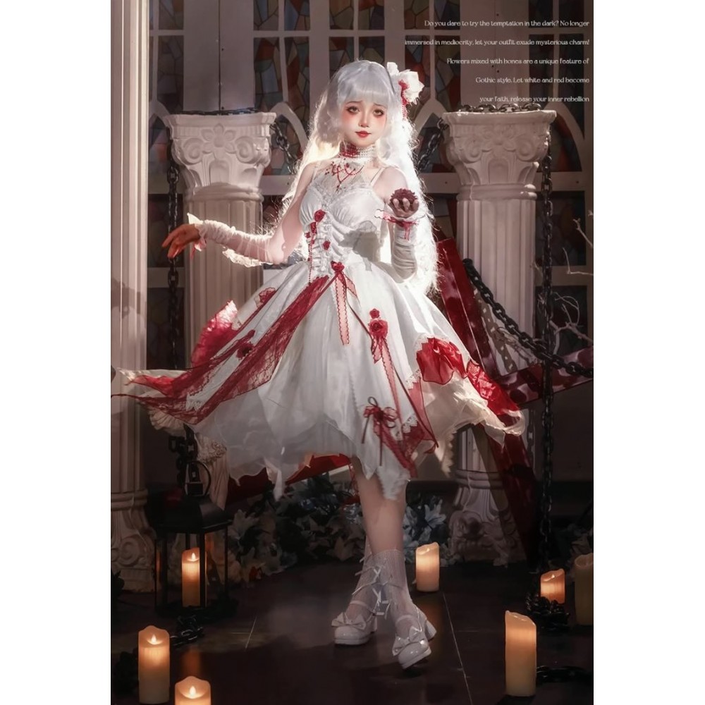 White Gothic Guro Lolita Dress JSK By Urtto (UT01)