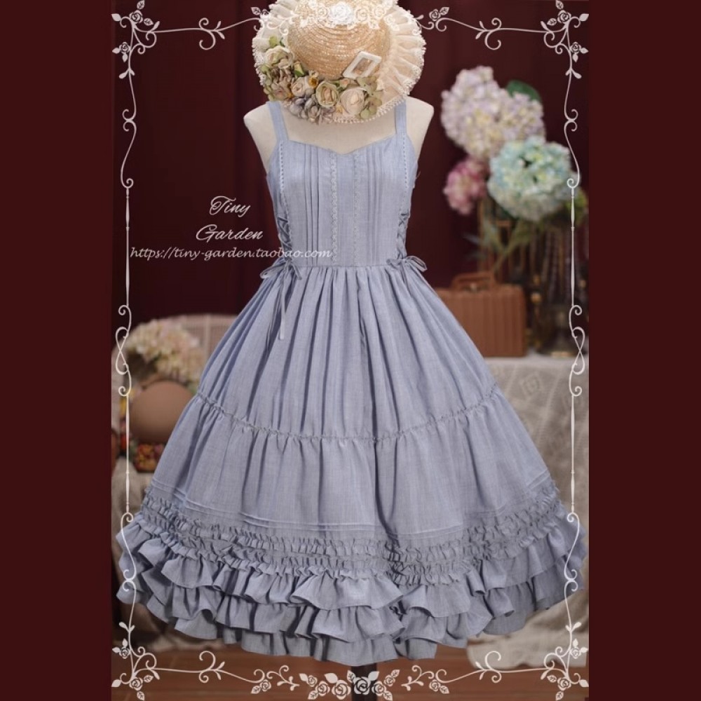 SALE! Tiny Garden Garden Dance 2.0 Classic Lolita Dress JSK - Color Grray Blue , Size M (C84)