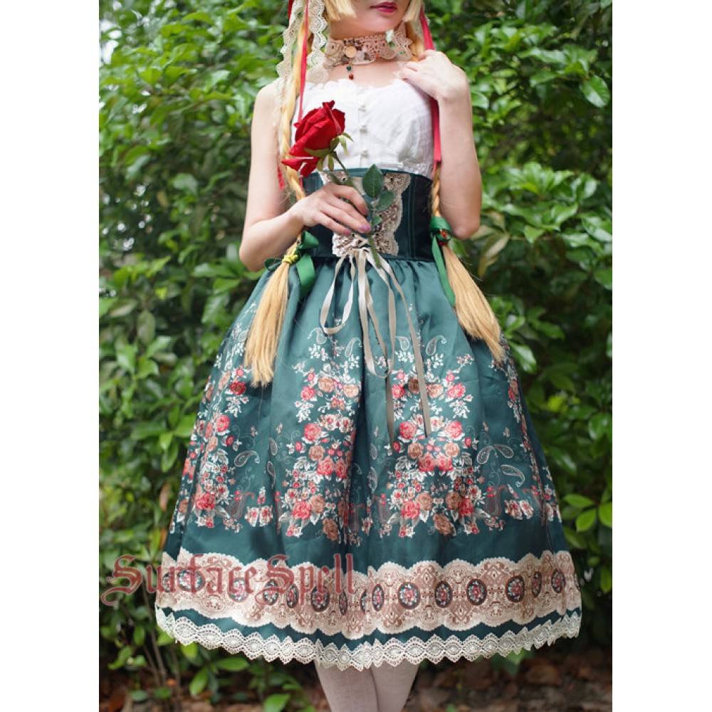 Surface Spell Gothic "Alpine rose" steel boned skirt