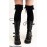 All Black Lace Top Ribbon Lolita Over Knee Socks OTKs (HSY01)