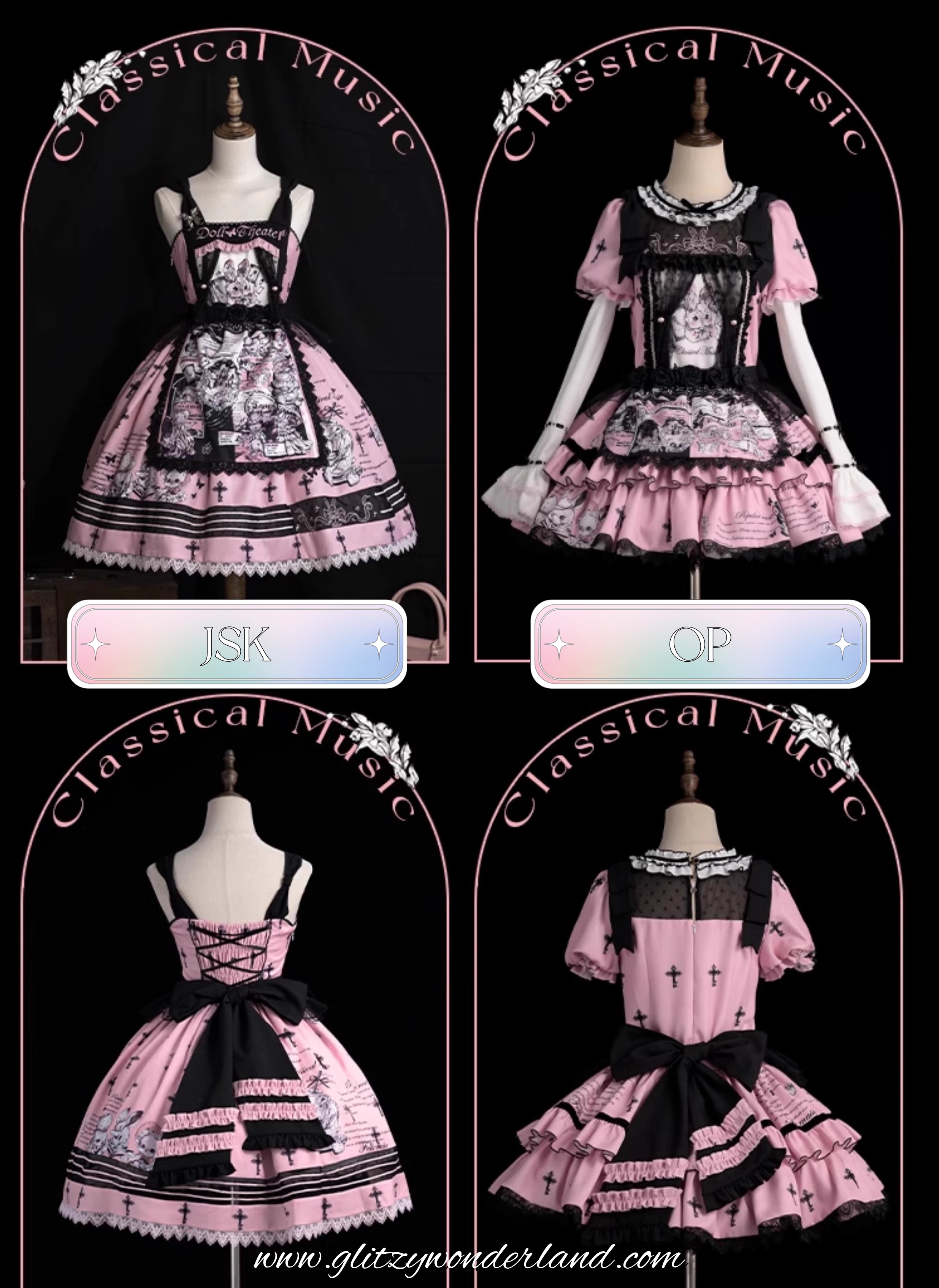 Pink Classical Music Sweet Lolita Dress OP / JSK by Sweetheart 